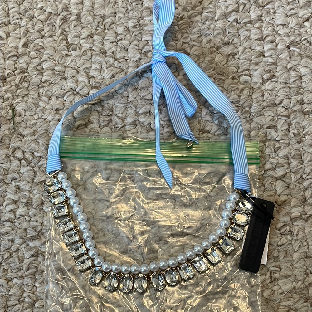 J. Crew Elegant Blue and Silver Necklace